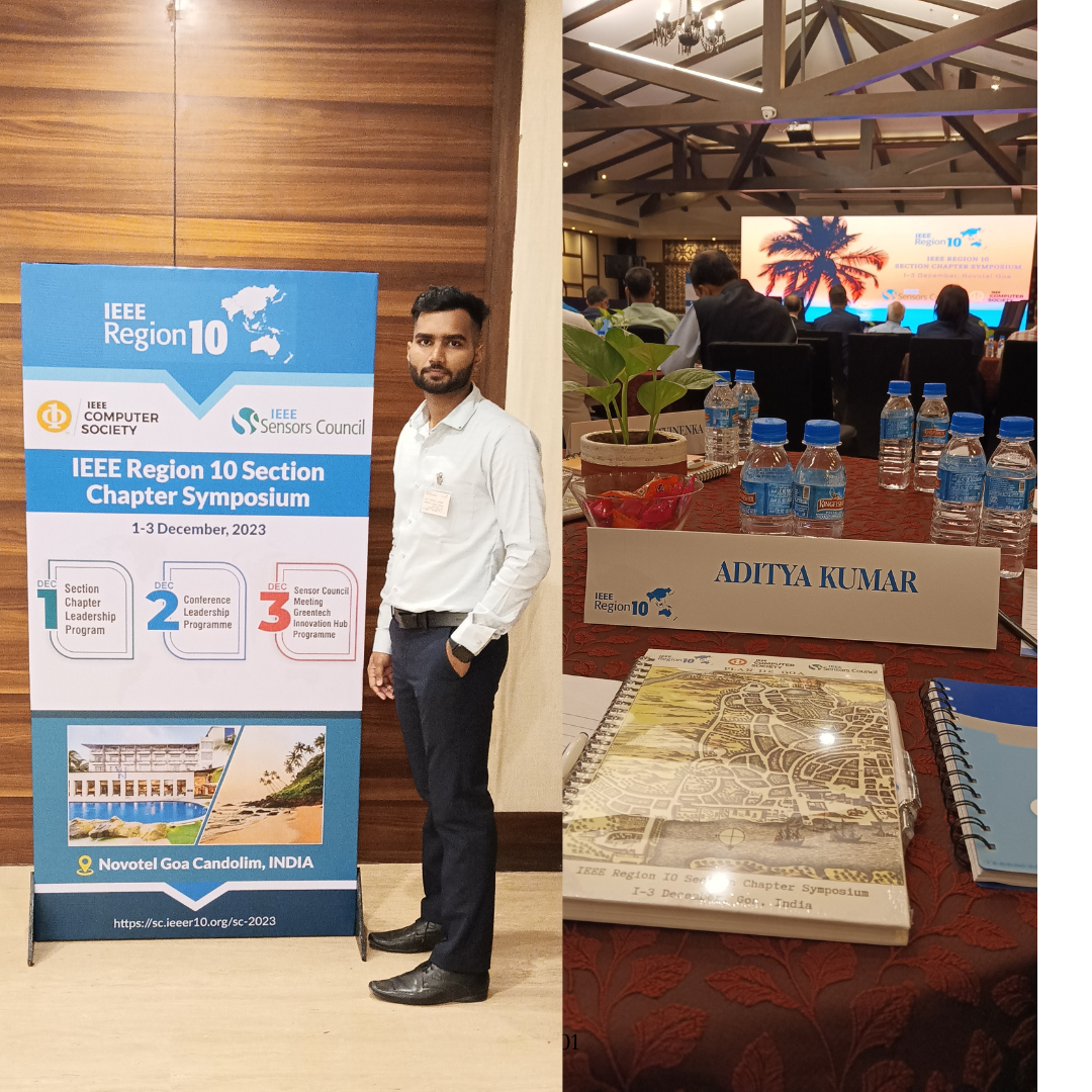 Aditya Kumar representing at IEEE Region 10 Summit Goa